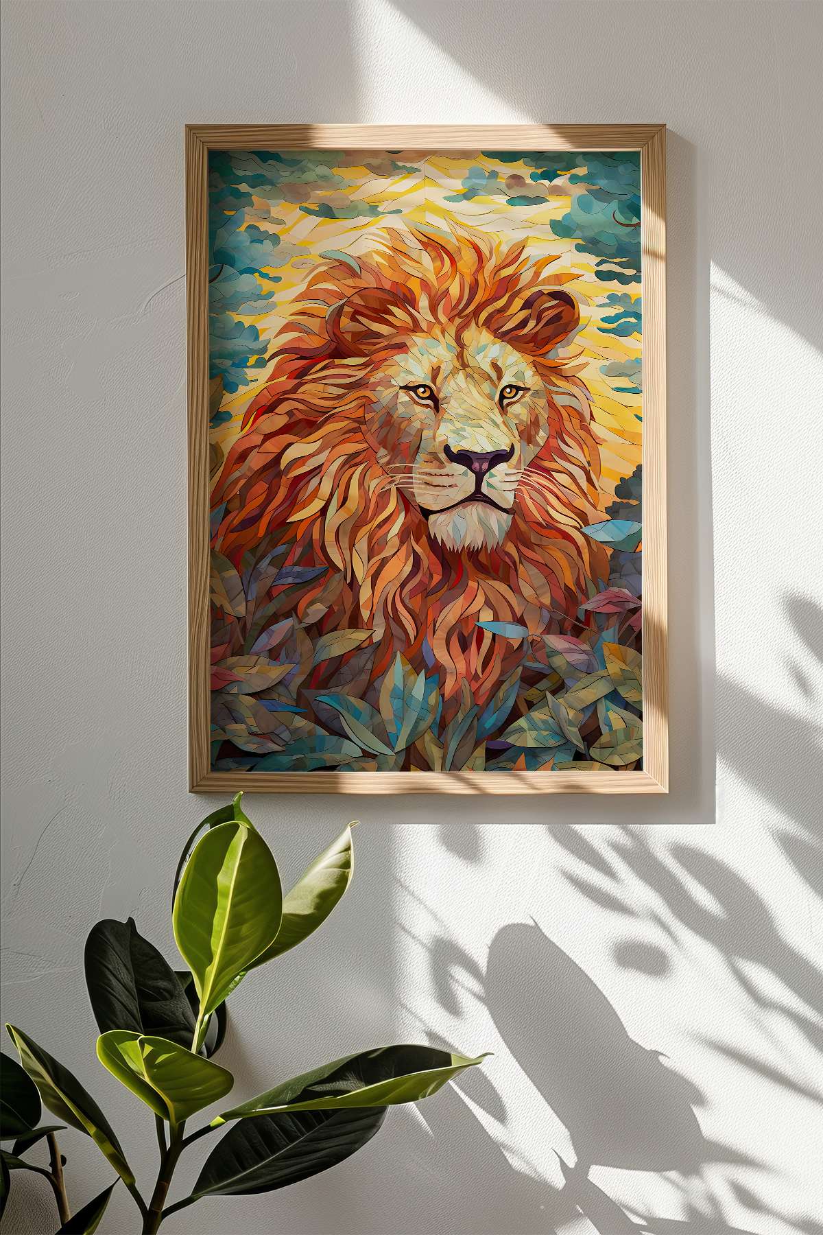 Quadro Decorativo Emoldurado Multicolor 33x48cm - Moldura Madeira Maciça 2cm - Impressão Digital em MDF