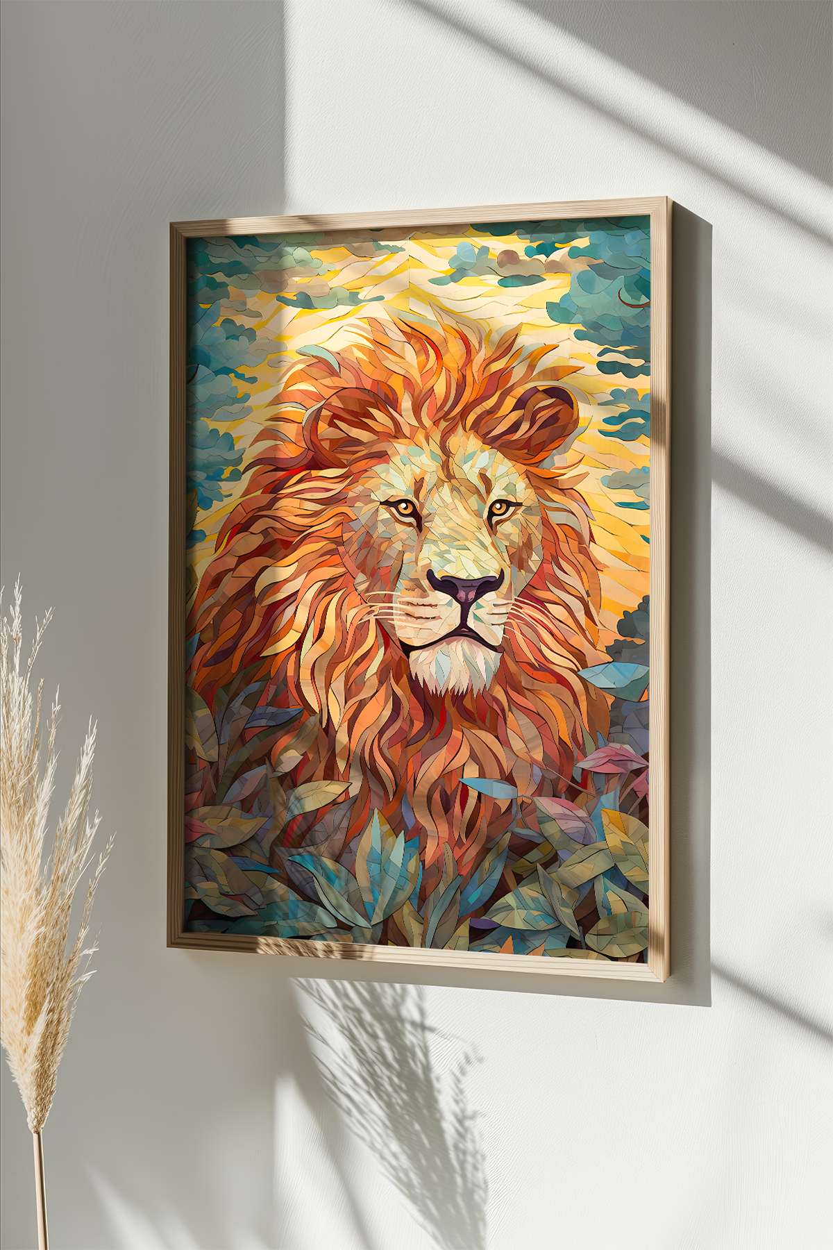 Quadro Decorativo Emoldurado Multicolor 33x48cm - Moldura Madeira Maciça 2cm - Impressão Digital em MDF