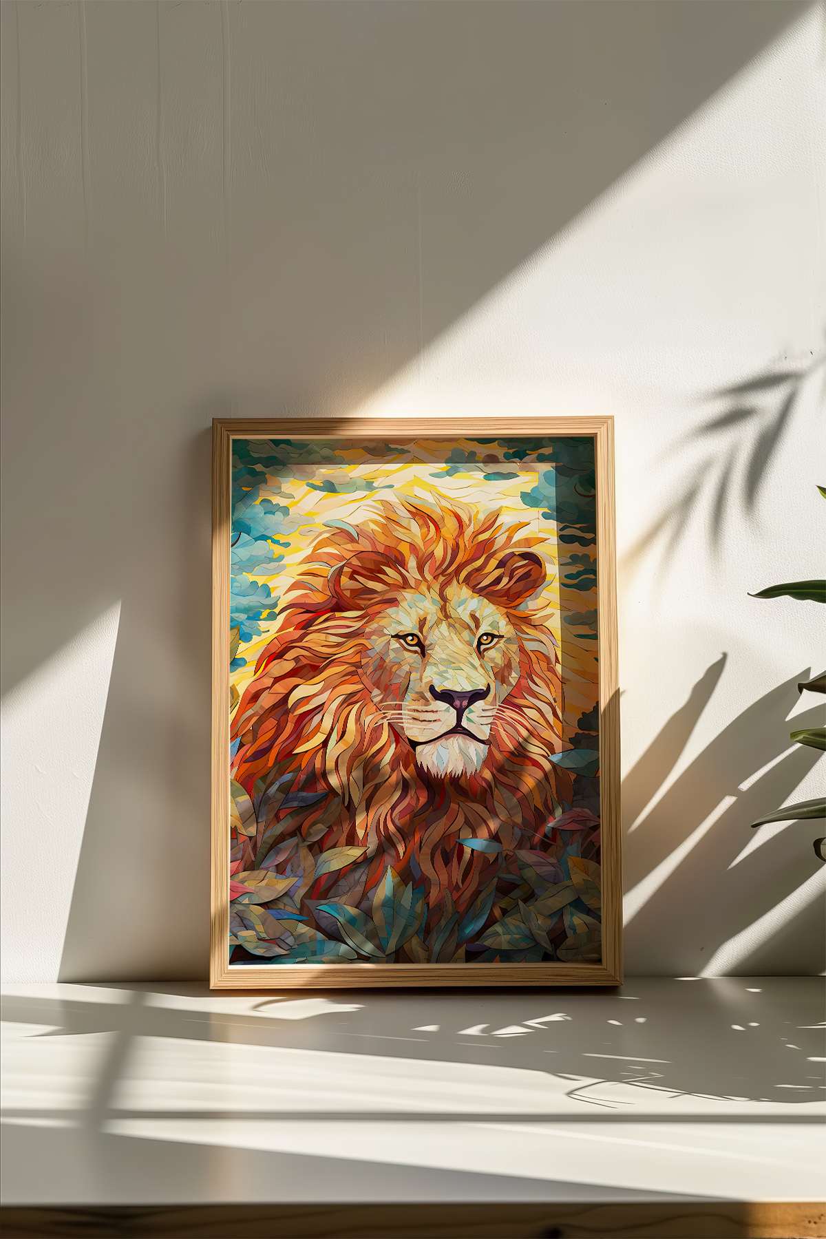 Quadro Decorativo Emoldurado Multicolor 33x48cm - Moldura Madeira Maciça 2cm - Impressão Digital em MDF