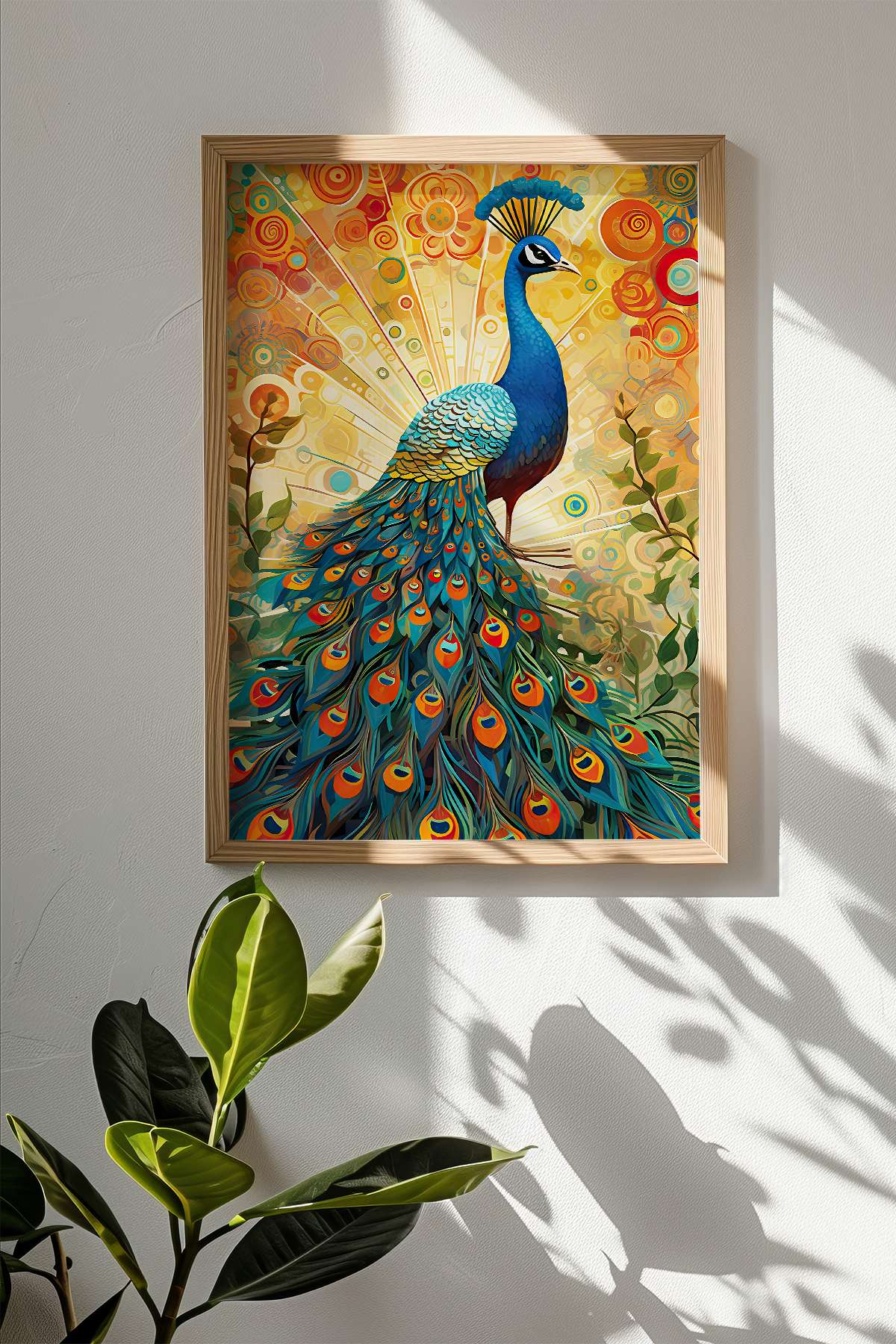 Quadro Decorativo Emoldurado Multicolor 33x48cm - Moldura Madeira Maciça 2cm - Impressão Digital em MDF