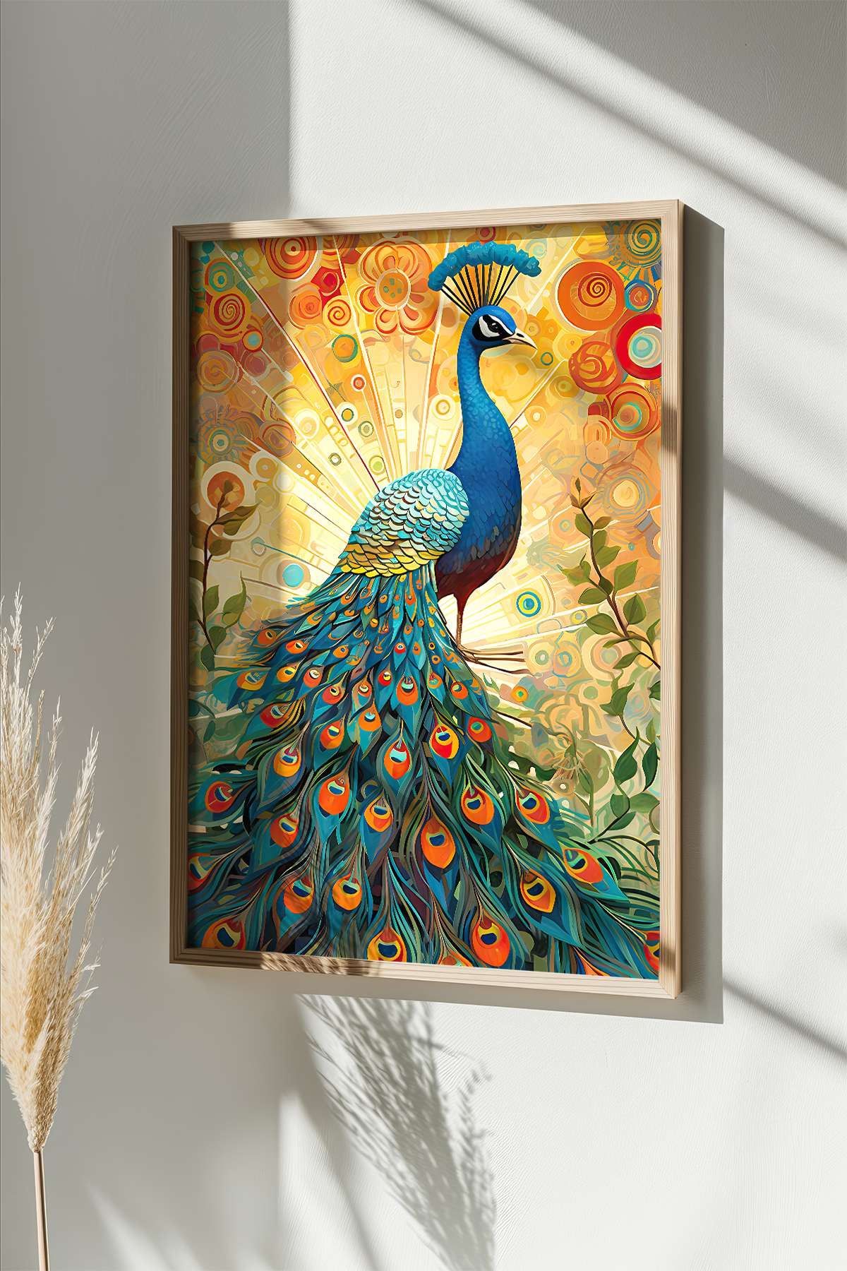 Quadro Decorativo Emoldurado Multicolor 33x48cm - Moldura Madeira Maciça 2cm - Impressão Digital em MDF