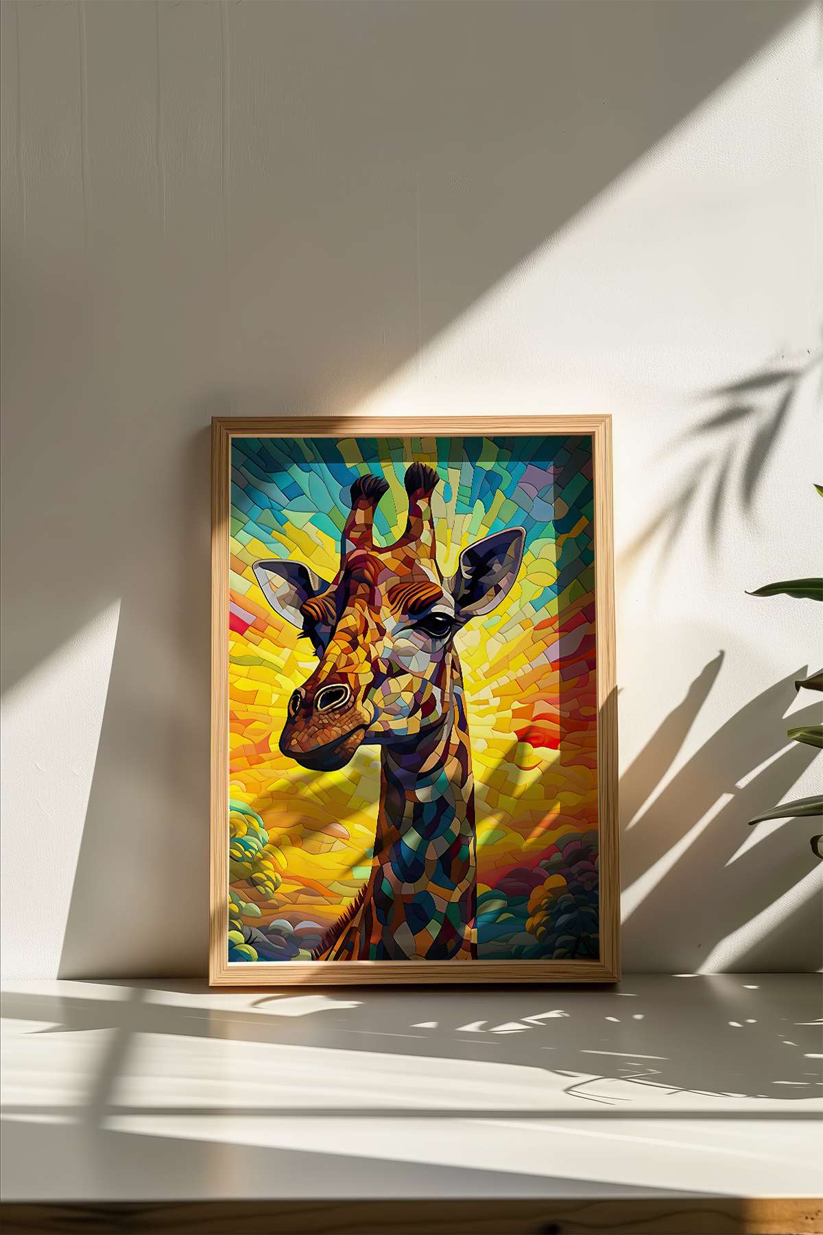 Quadro Decorativo Multicolor com Moldura de Madeira Maciça - Impressão Digital 33x48cm