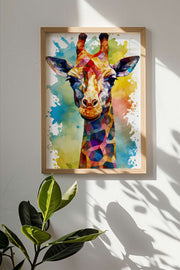 Quadro Decorativo Multicolor com Moldura de Madeira Maciça - Arte Digital Emoldurada 33x48cm