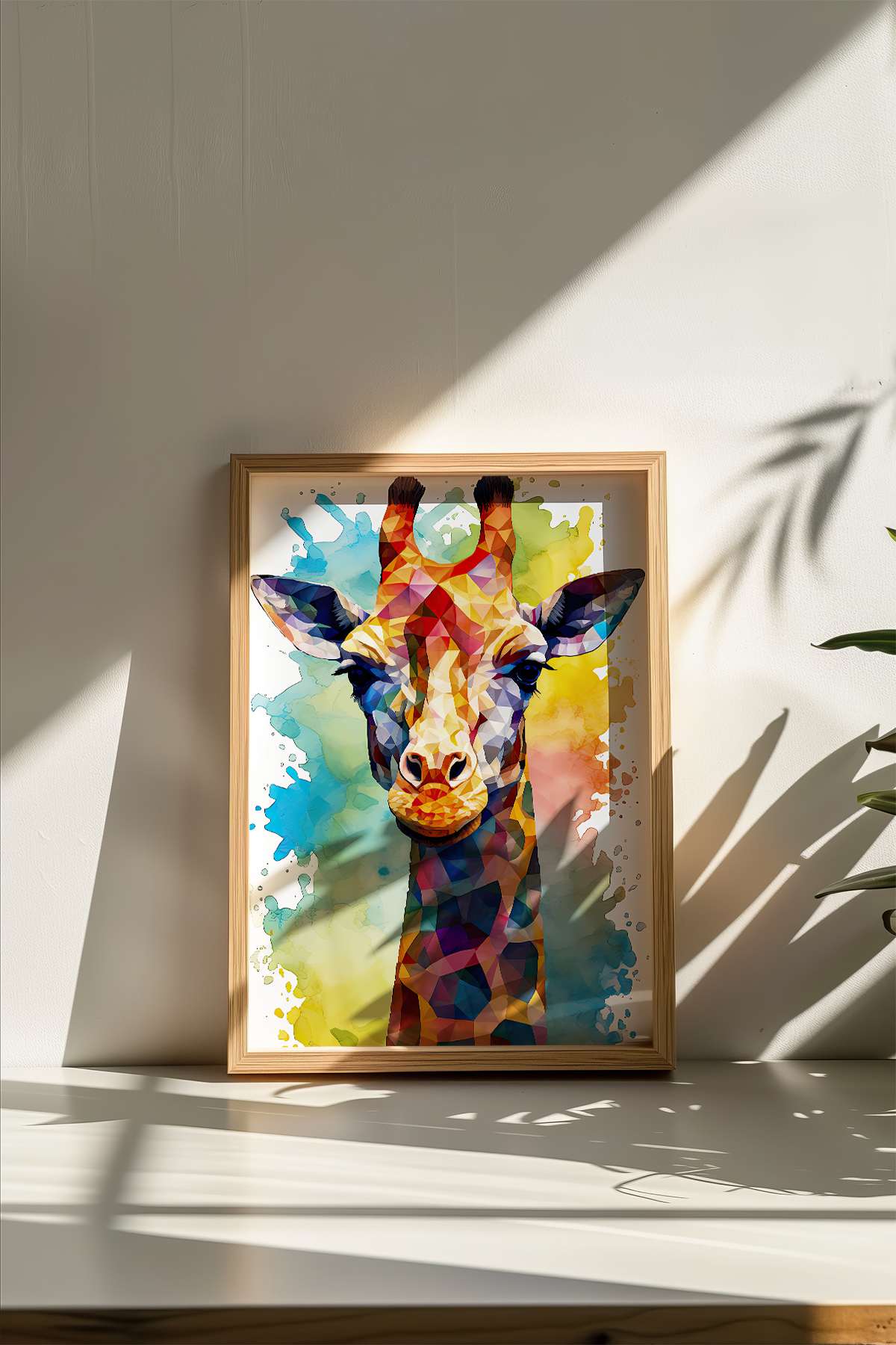 Quadro Decorativo Multicolor com Moldura de Madeira Maciça - Arte Digital Emoldurada 33x48cm