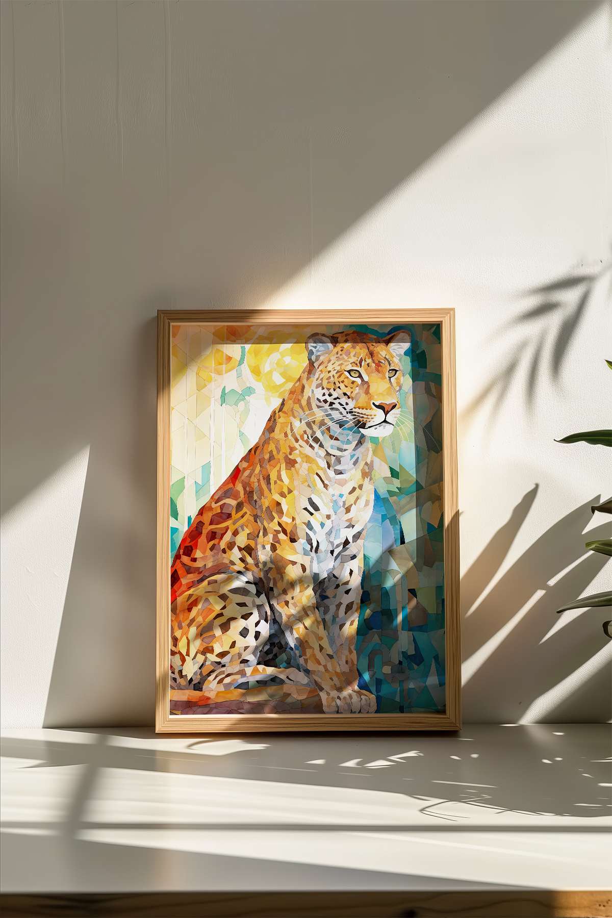 Quadro Decorativo Multicolor em Madeira Maciça - Arte Digital Emoldurada 33x48cm