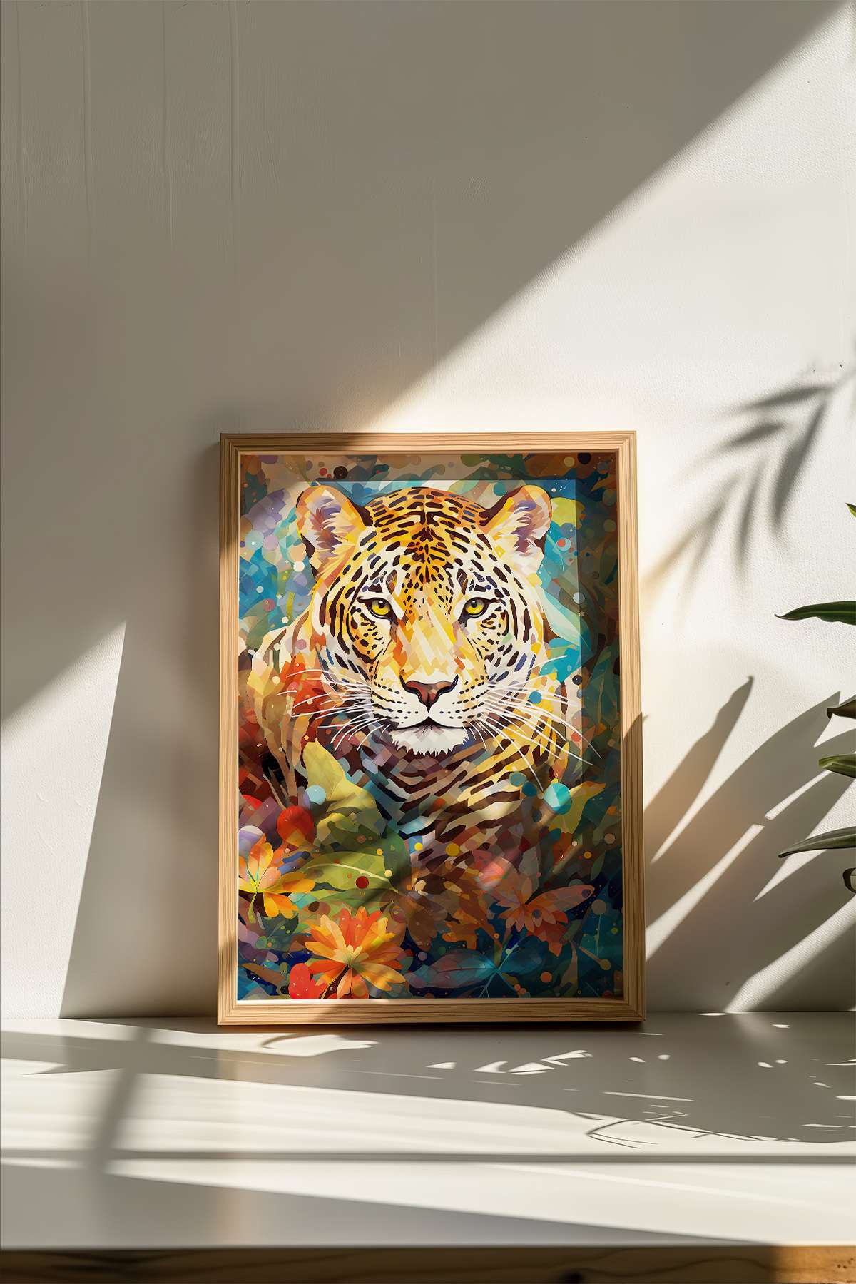 Quadro Decorativo Multicolor em Madeira Maciça - Arte Digital Emoldurada 33x48cm