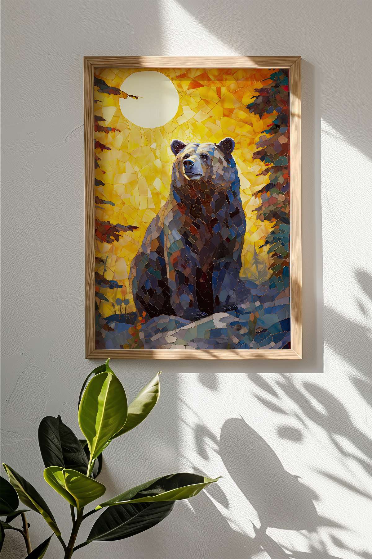 Quadro Decorativo Emoldurado Multicolor 33x48cm - Moldura Madeira Maciça 2cm - Impressão Digital em MDF