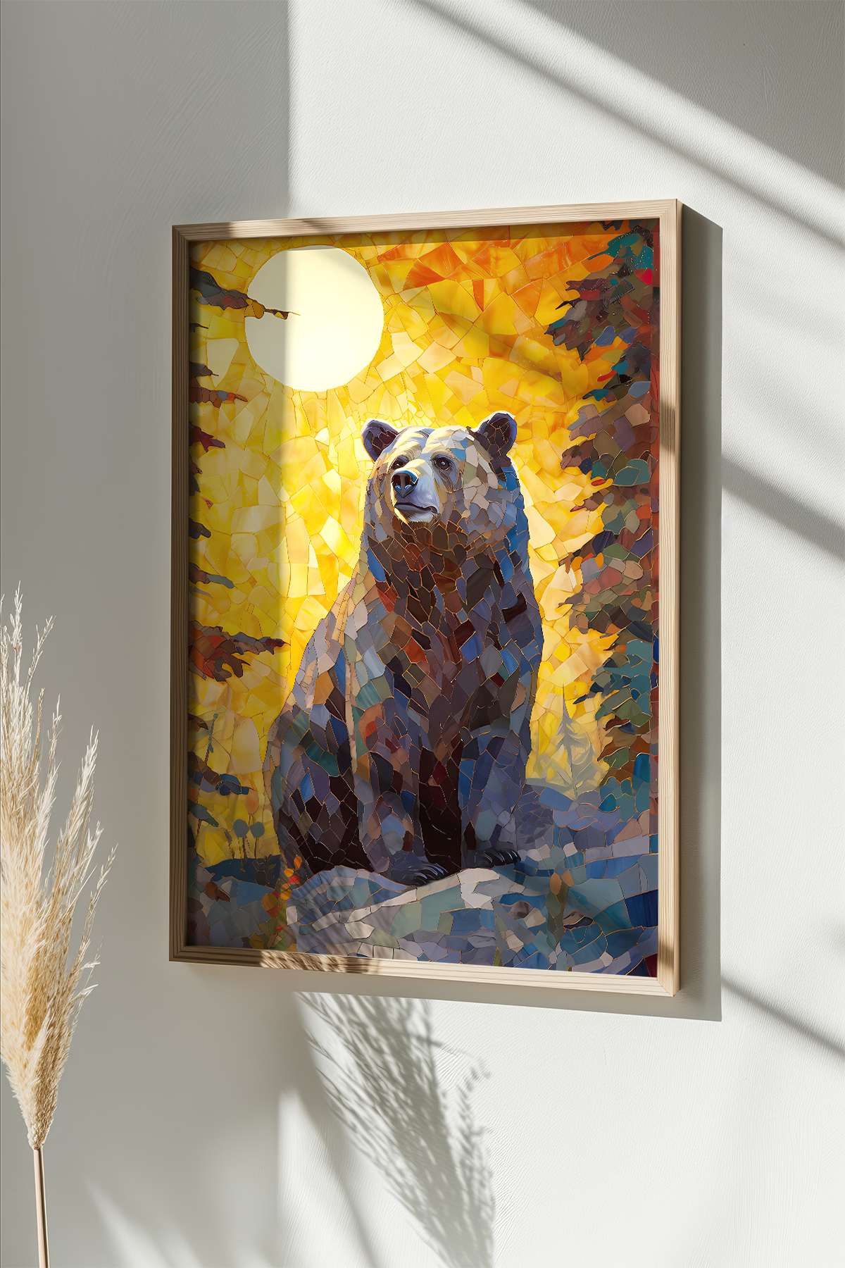 Quadro Decorativo Emoldurado Multicolor 33x48cm - Moldura Madeira Maciça 2cm - Impressão Digital em MDF