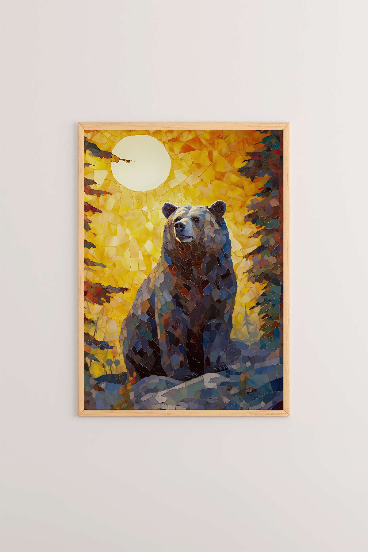 Quadro Decorativo Emoldurado Multicolor 33x48cm - Moldura Madeira Maciça 2cm - Impressão Digital em MDF