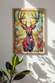 Quadro Decorativo Multicolor com Moldura de Madeira Maciça - Impressão Digital 33x48cm