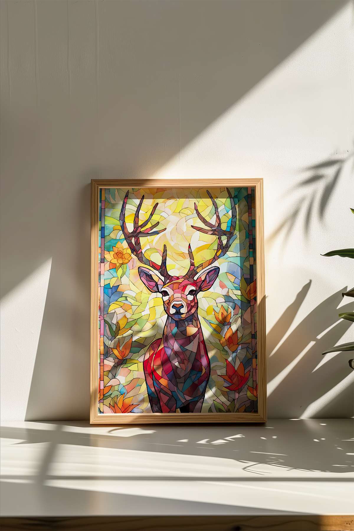 Quadro Decorativo Multicolor com Moldura de Madeira Maciça - Impressão Digital 33x48cm