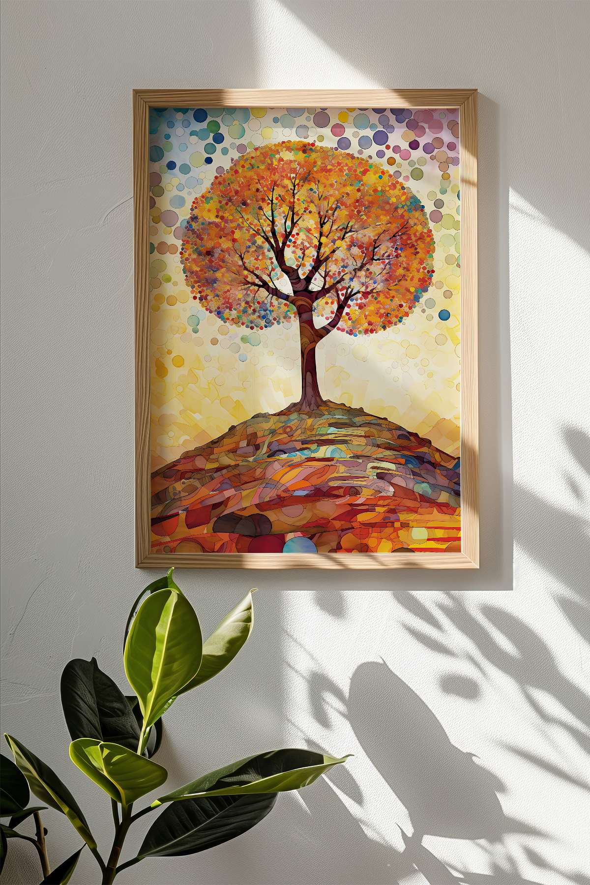Quadro Decorativo Emoldurado Multicolor 33x48cm - Moldura Madeira Maciça 2cm - Impressão Digital em MDF