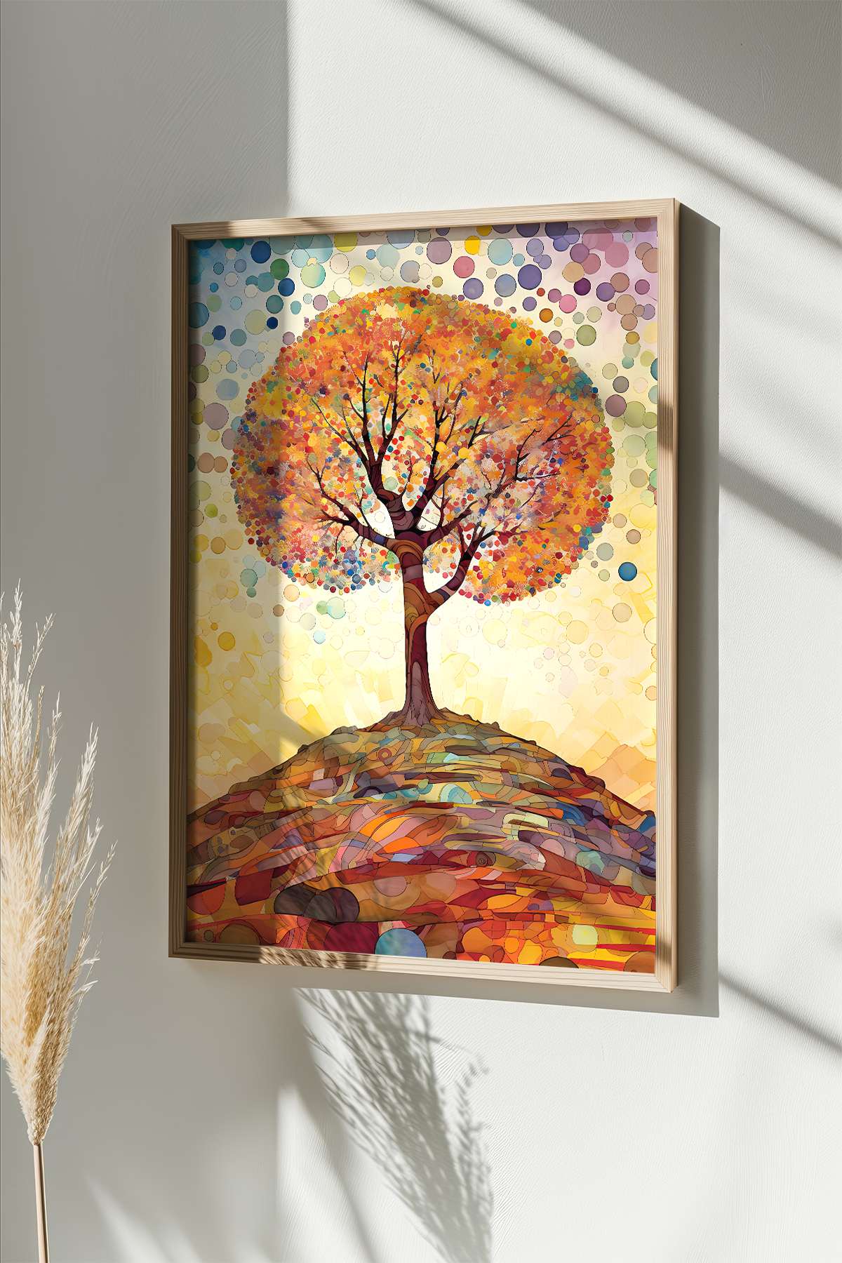 Quadro Decorativo Emoldurado Multicolor 33x48cm - Moldura Madeira Maciça 2cm - Impressão Digital em MDF