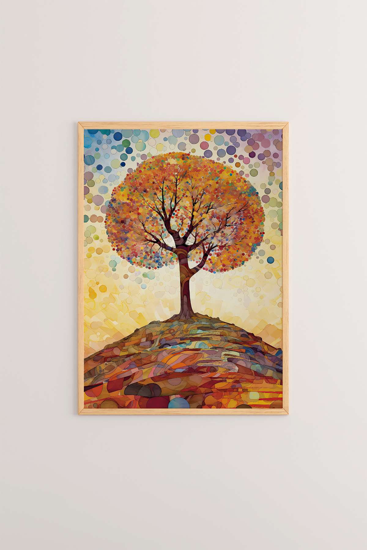 Quadro Decorativo Emoldurado Multicolor 33x48cm - Moldura Madeira Maciça 2cm - Impressão Digital em MDF