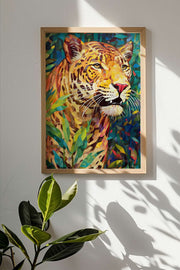 Quadro Decorativo Multicolor com Moldura de Madeira Maciça - Impressão Digital 33x48cm