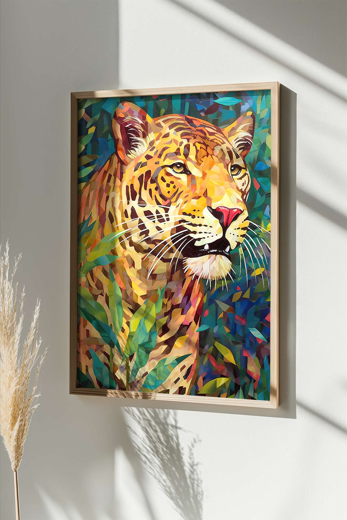 Quadro Decorativo Multicolor com Moldura de Madeira Maciça - Impressão Digital 33x48cm