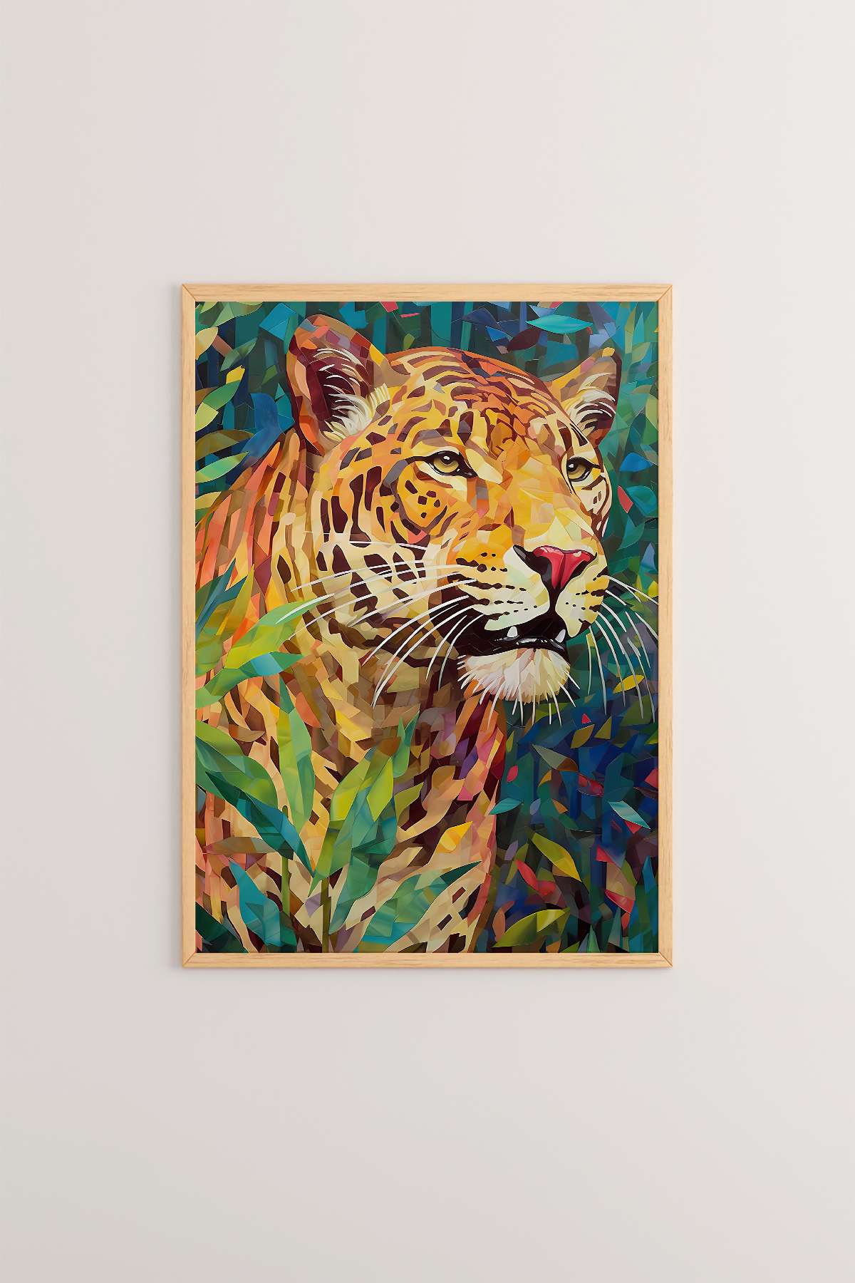 Quadro Decorativo Multicolor com Moldura de Madeira Maciça - Impressão Digital 33x48cm