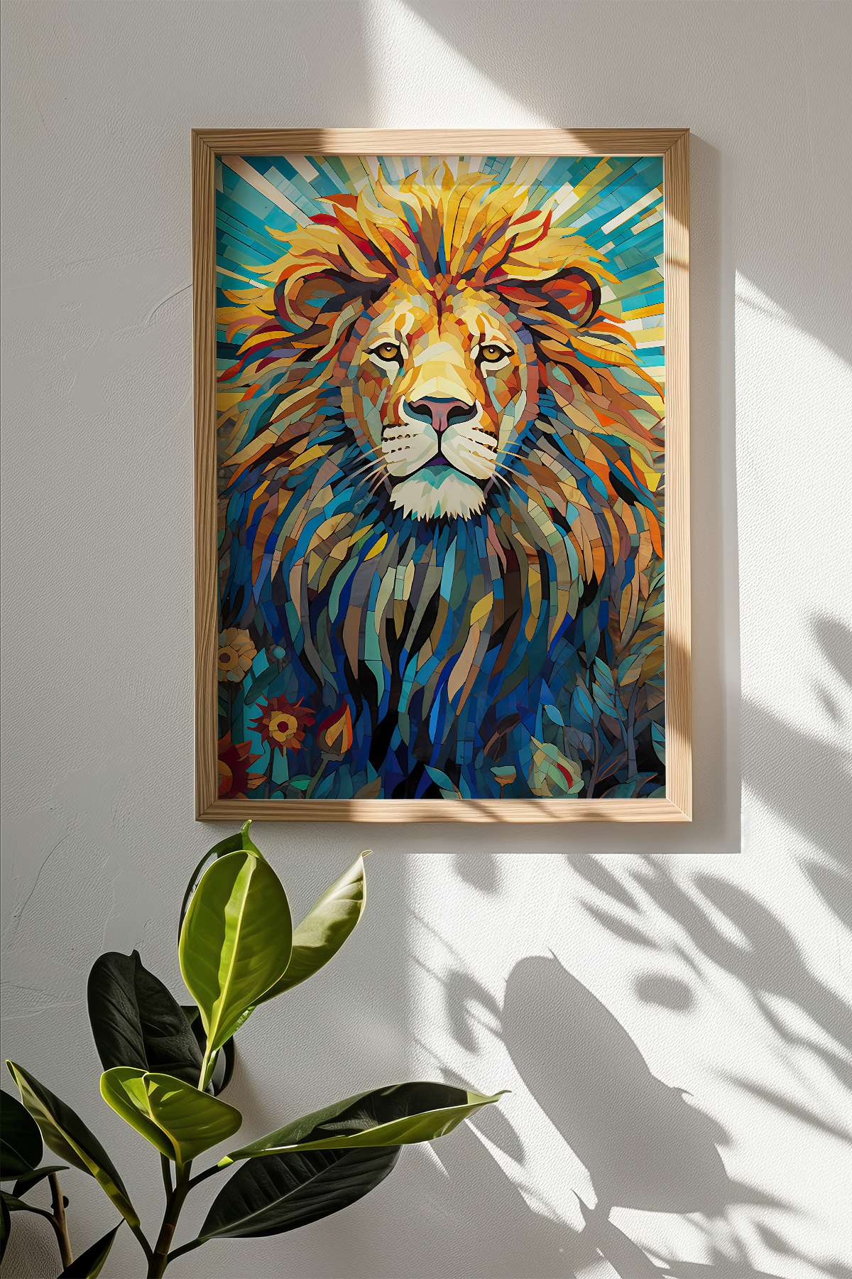 Quadro Decorativo Emoldurado Multicolor 33x48cm - Moldura Madeira Maciça 2cm - Impressão Digital em MDF