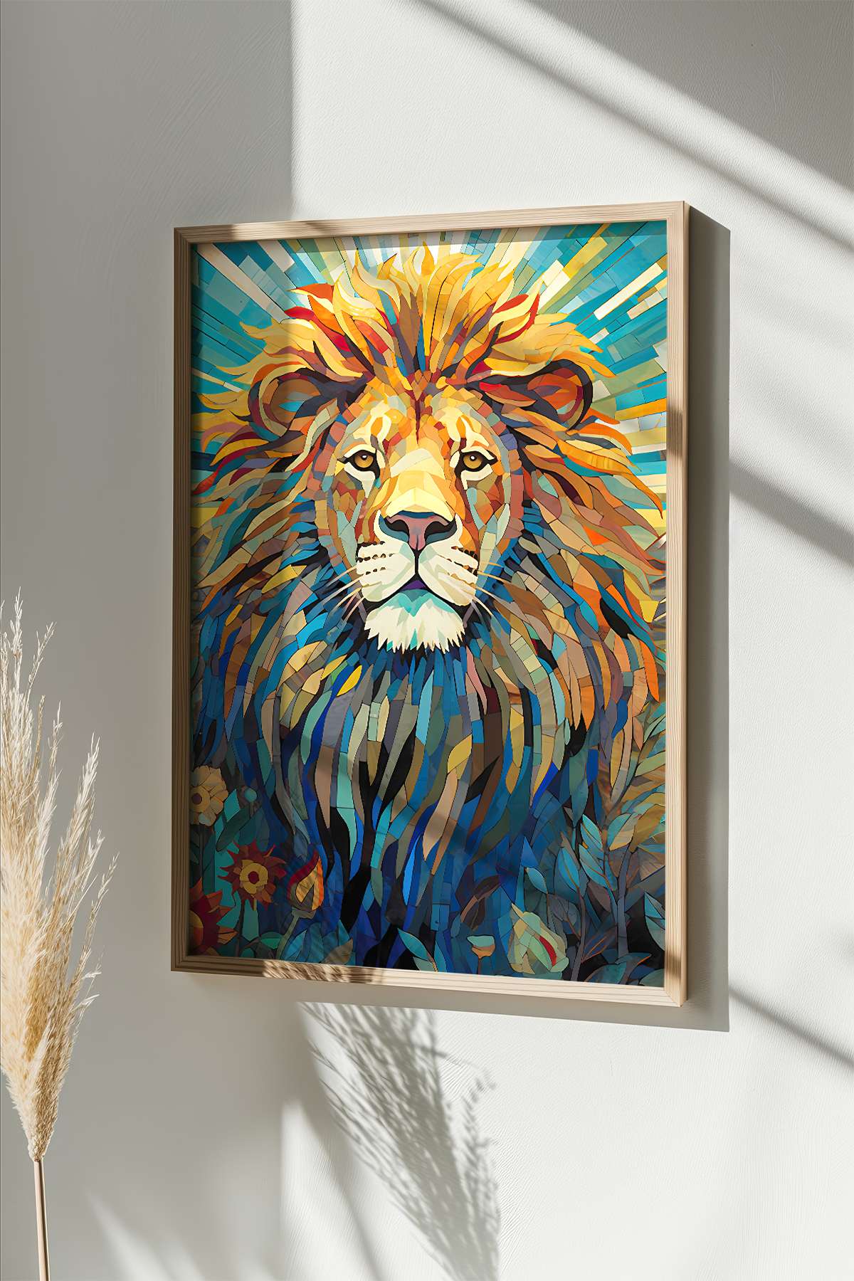 Quadro Decorativo Emoldurado Multicolor 33x48cm - Moldura Madeira Maciça 2cm - Impressão Digital em MDF