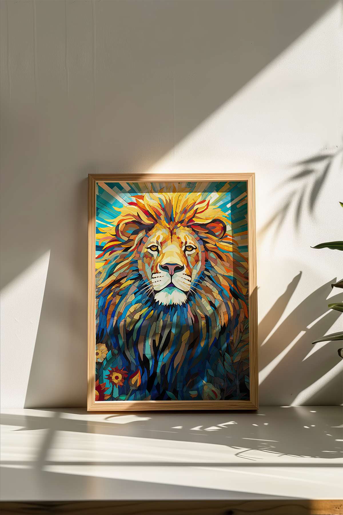 Quadro Decorativo Emoldurado Multicolor 33x48cm - Moldura Madeira Maciça 2cm - Impressão Digital em MDF