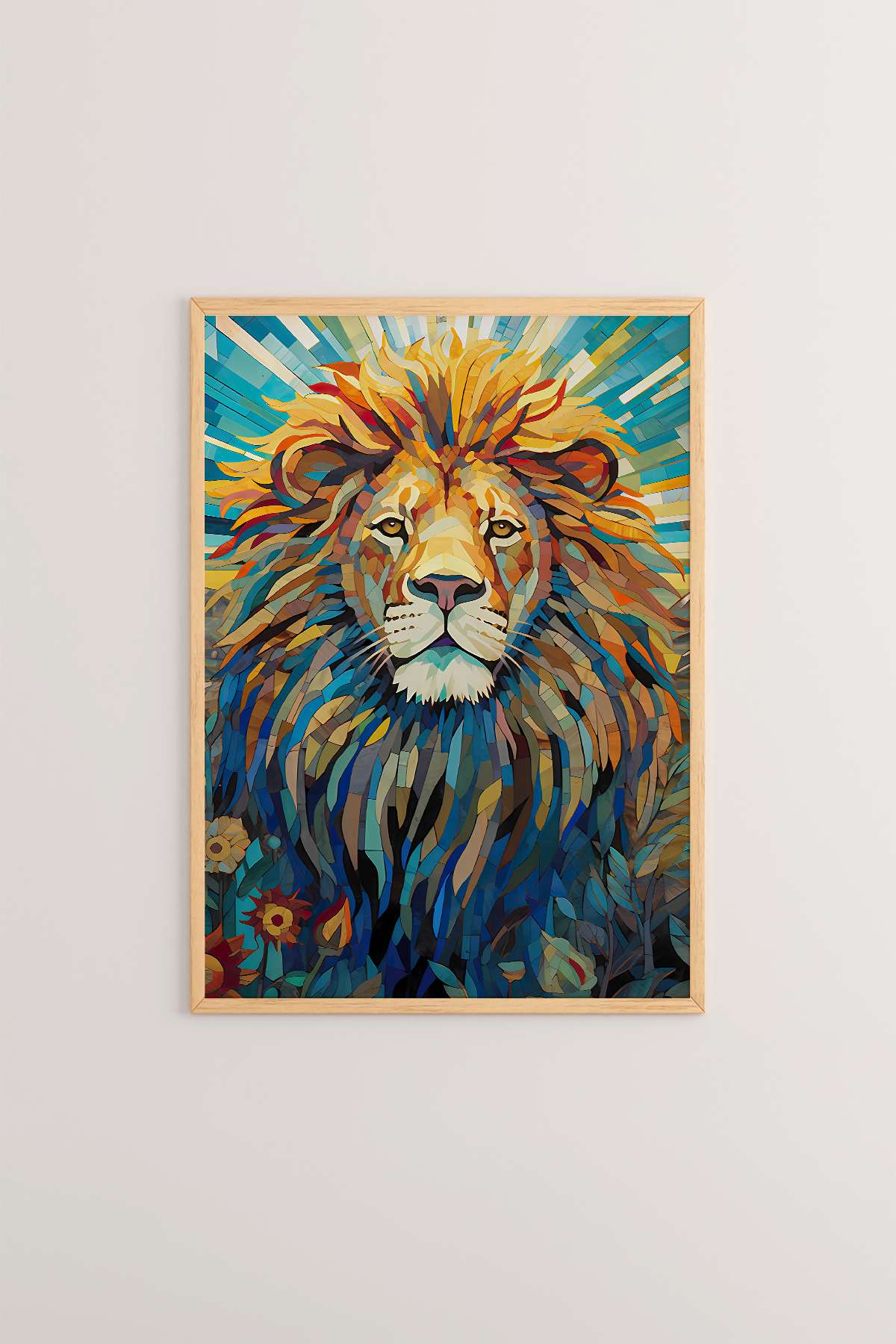 Quadro Decorativo Emoldurado Multicolor 33x48cm - Moldura Madeira Maciça 2cm - Impressão Digital em MDF