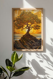 Quadro Decorativo Multicolor em Madeira Maciça - Arte Digital Emoldurada 33x48cm