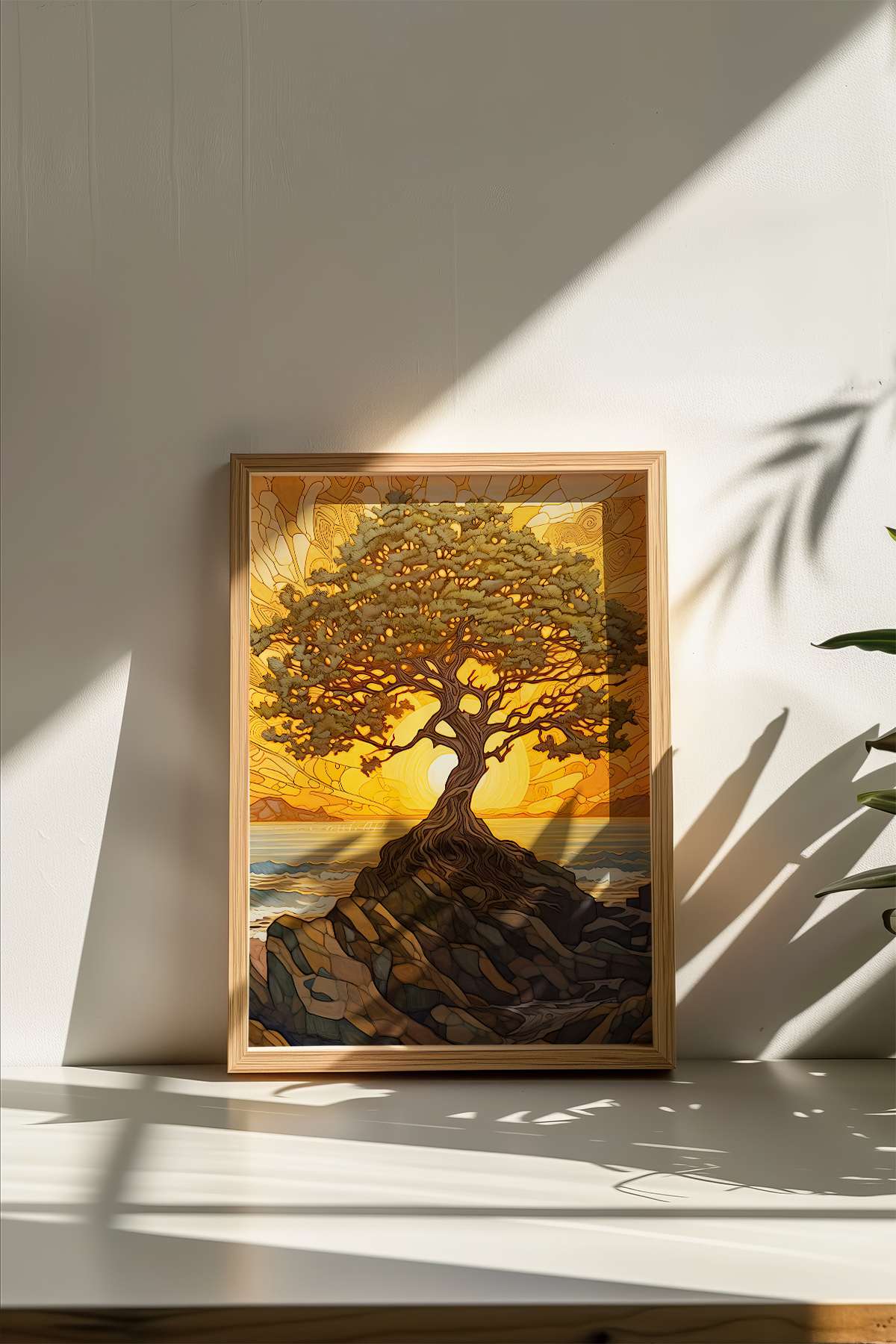 Quadro Decorativo Multicolor em Madeira Maciça - Arte Digital Emoldurada 33x48cm