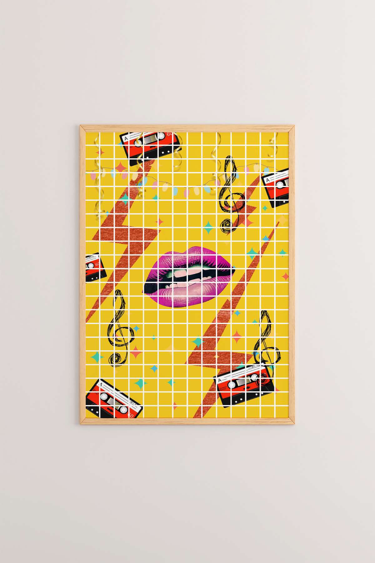 Quadro Decorativo Multicolor em Madeira Maciça - Impressão Digital Premium 33x48cm