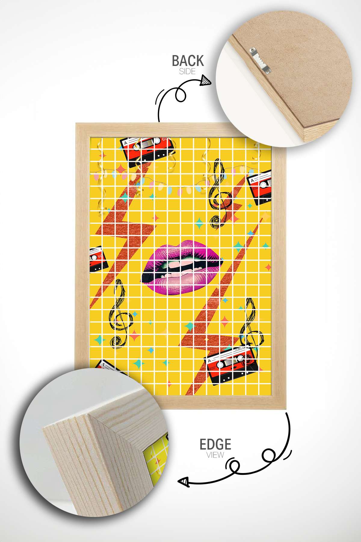 Quadro Decorativo Multicolor em Madeira Maciça - Impressão Digital Premium 33x48cm