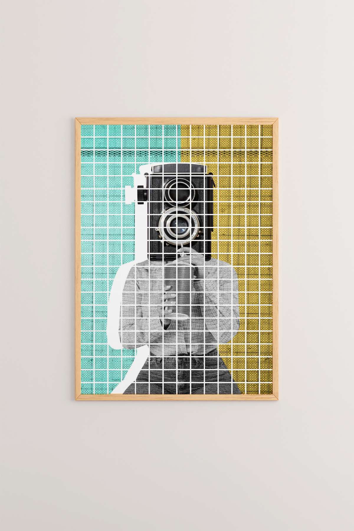 Quadro Decorativo Multicolor Popkare2 - Moldura Madeira Maciça 33x48cm - Arte Digital Premium para Decoração