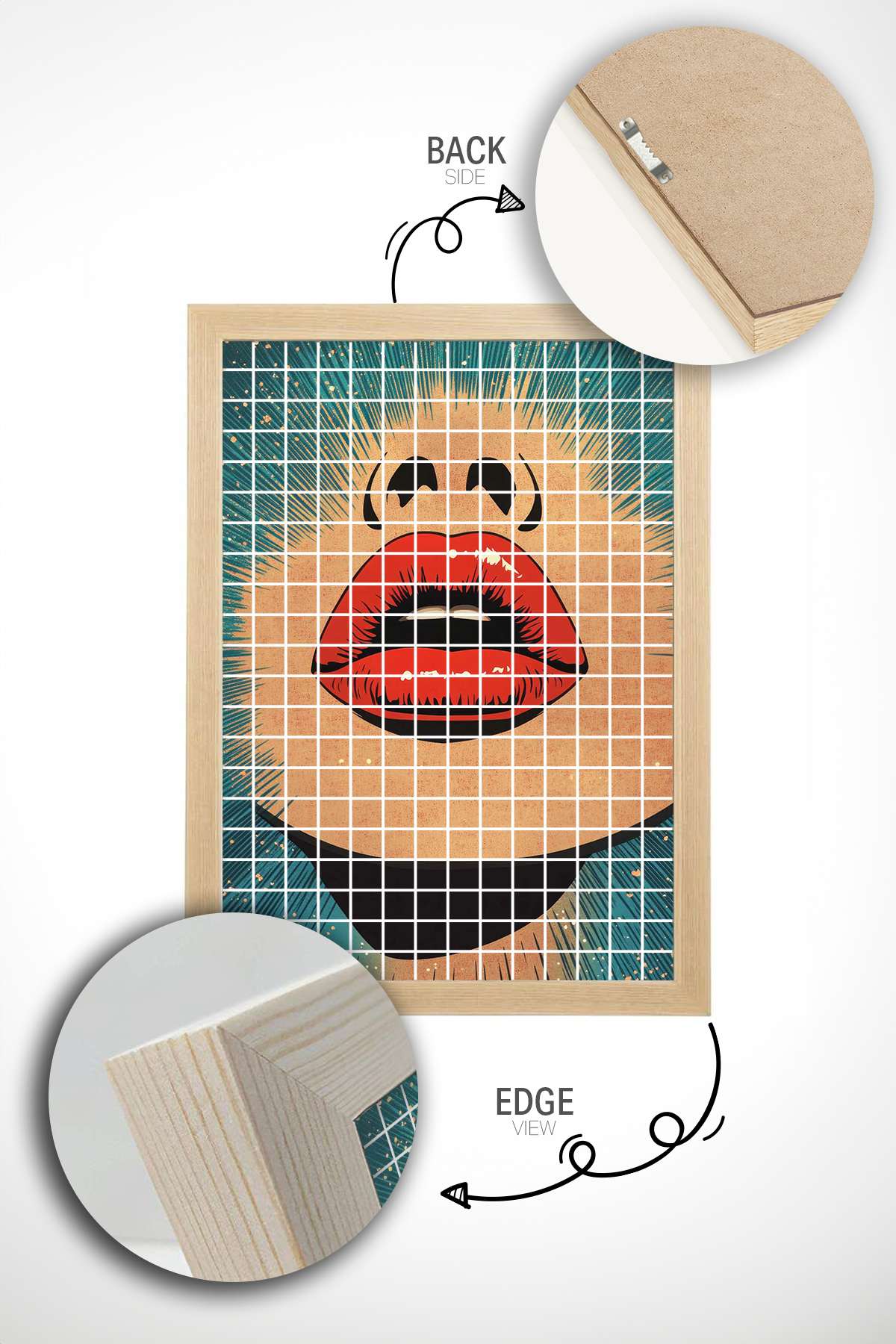 Quadro Decorativo Multicolor em Madeira Maciça - Impressão Digital Premium 33x48cm