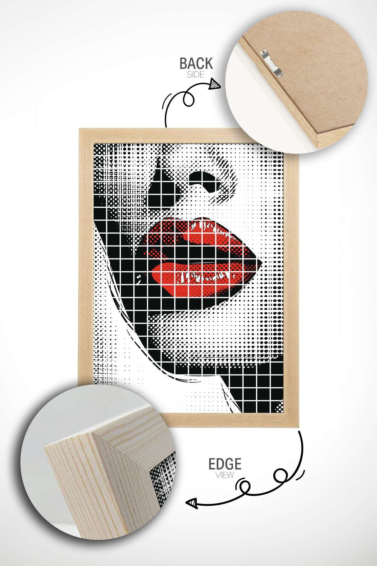 Quadro Decorativo Multicolor Popkare4 - Moldura Madeira Maciça 33x48cm - Arte Digital Premium para Decoração