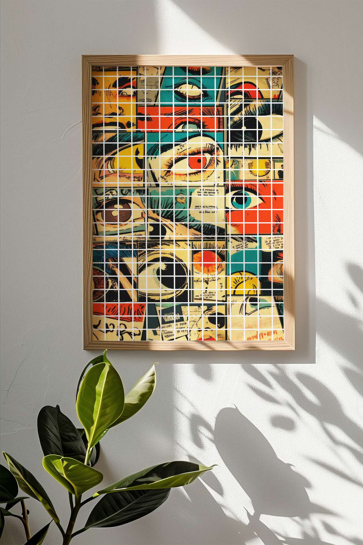 Quadro Decorativo Multicolor Popkare5 - Moldura Madeira Maciça 33x48cm - Arte Digital Premium para Decoração