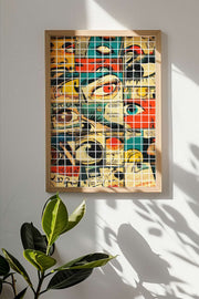 Quadro Decorativo Multicolor Popkare5 - Moldura Madeira Maciça 33x48cm - Arte Digital Premium para Decoração