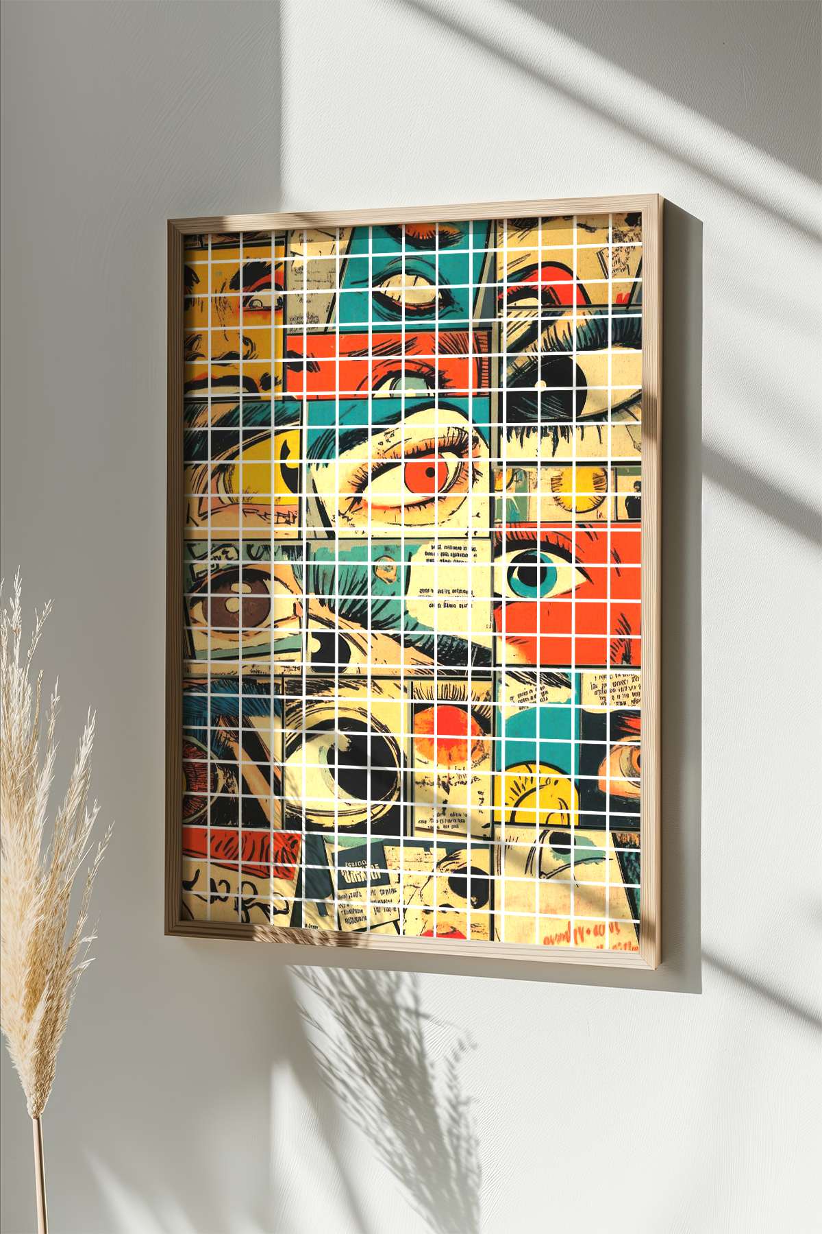 Quadro Decorativo Multicolor Popkare5 - Moldura Madeira Maciça 33x48cm - Arte Digital Premium para Decoração