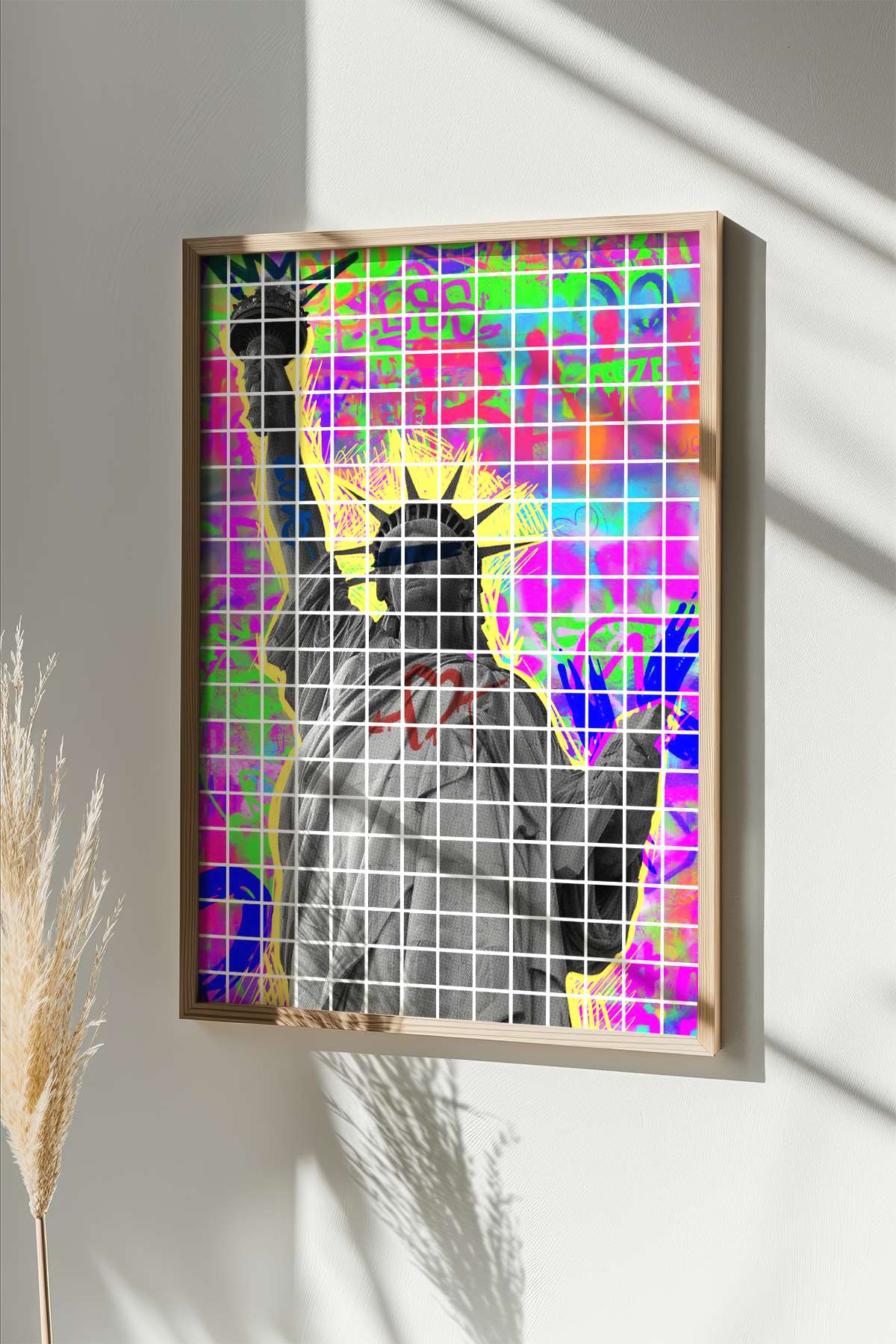 Quadro Decorativo Multicolor em Madeira Maciça - Impressão Digital Premium 33x48cm