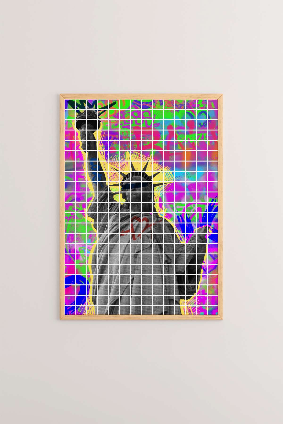 Quadro Decorativo Multicolor em Madeira Maciça - Impressão Digital Premium 33x48cm