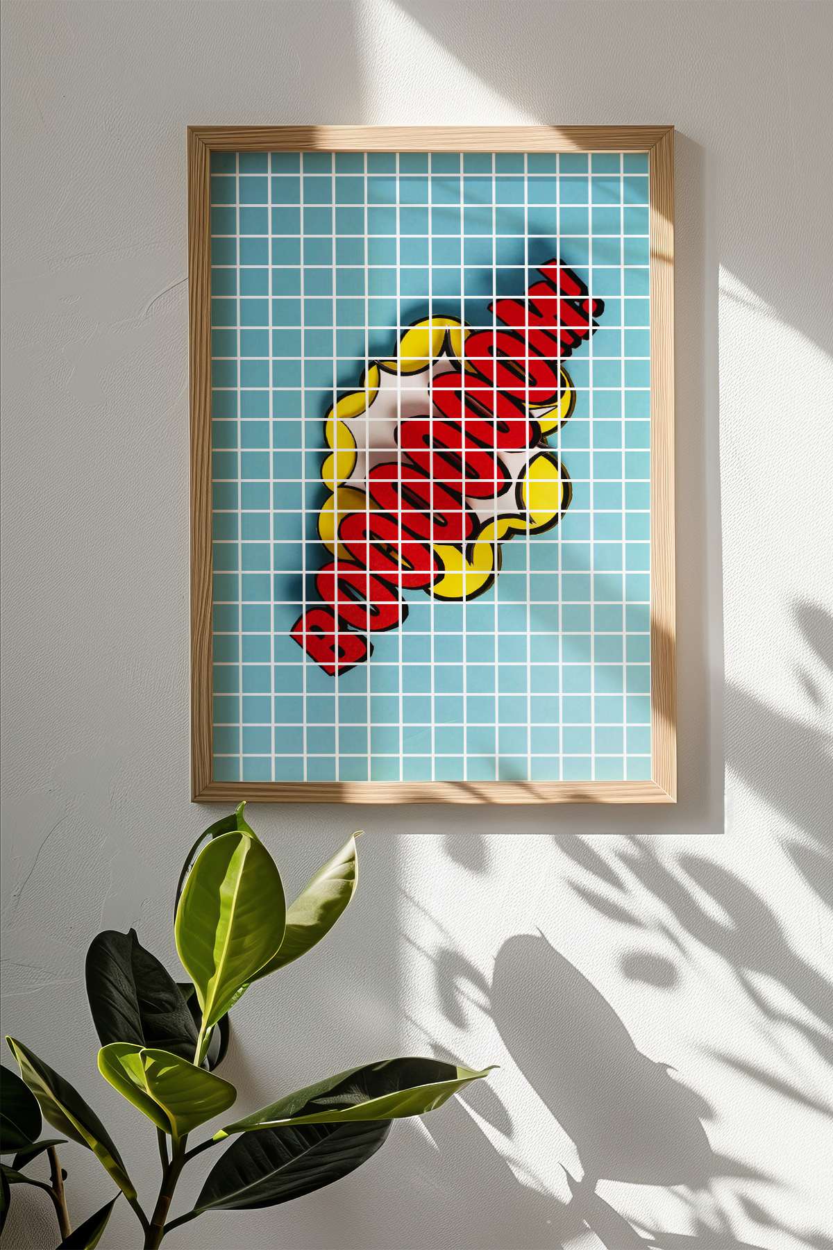 Quadro Decorativo Multicolor Popkare8 - Moldura Madeira Maciça 33x48cm - Arte Digital Premium para Decoração