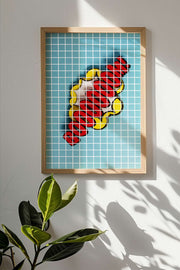 Quadro Decorativo Multicolor Popkare8 - Moldura Madeira Maciça 33x48cm - Arte Digital Premium para Decoração