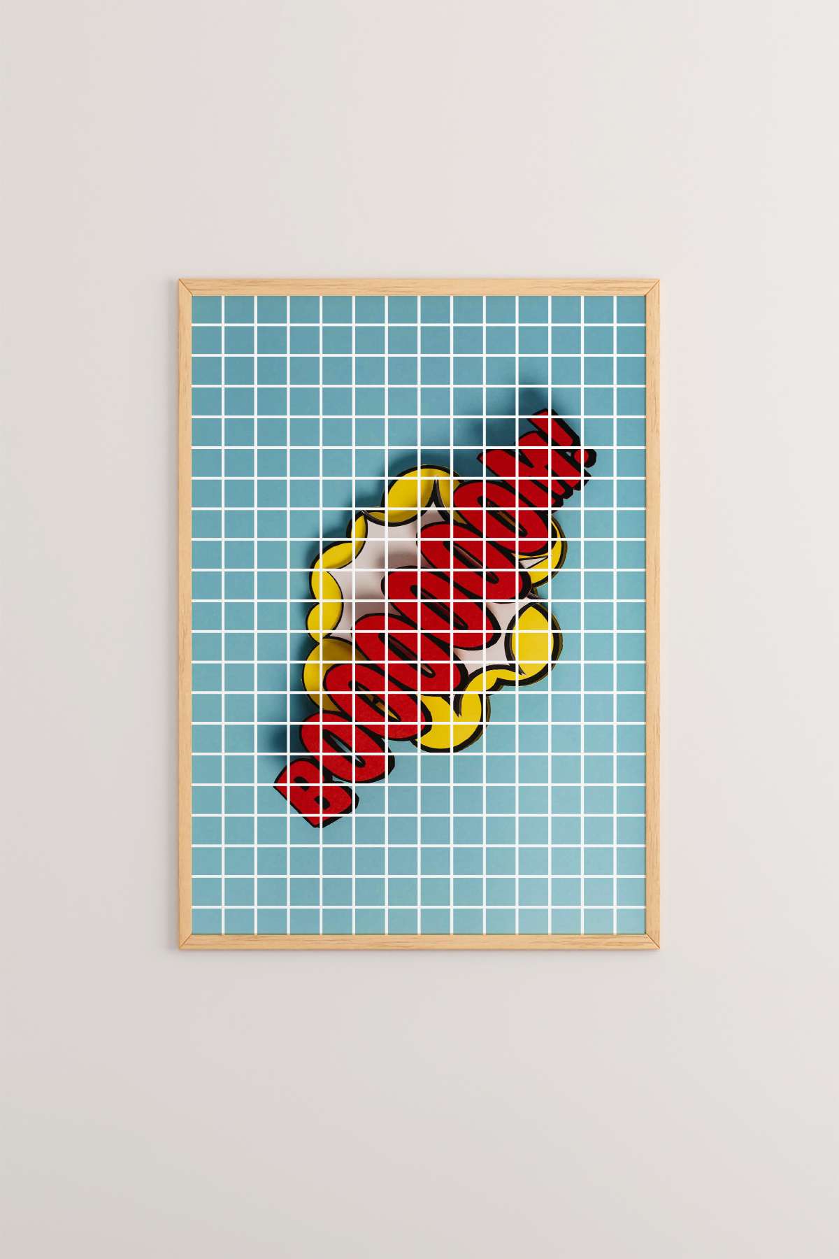 Quadro Decorativo Multicolor Popkare8 - Moldura Madeira Maciça 33x48cm - Arte Digital Premium para Decoração