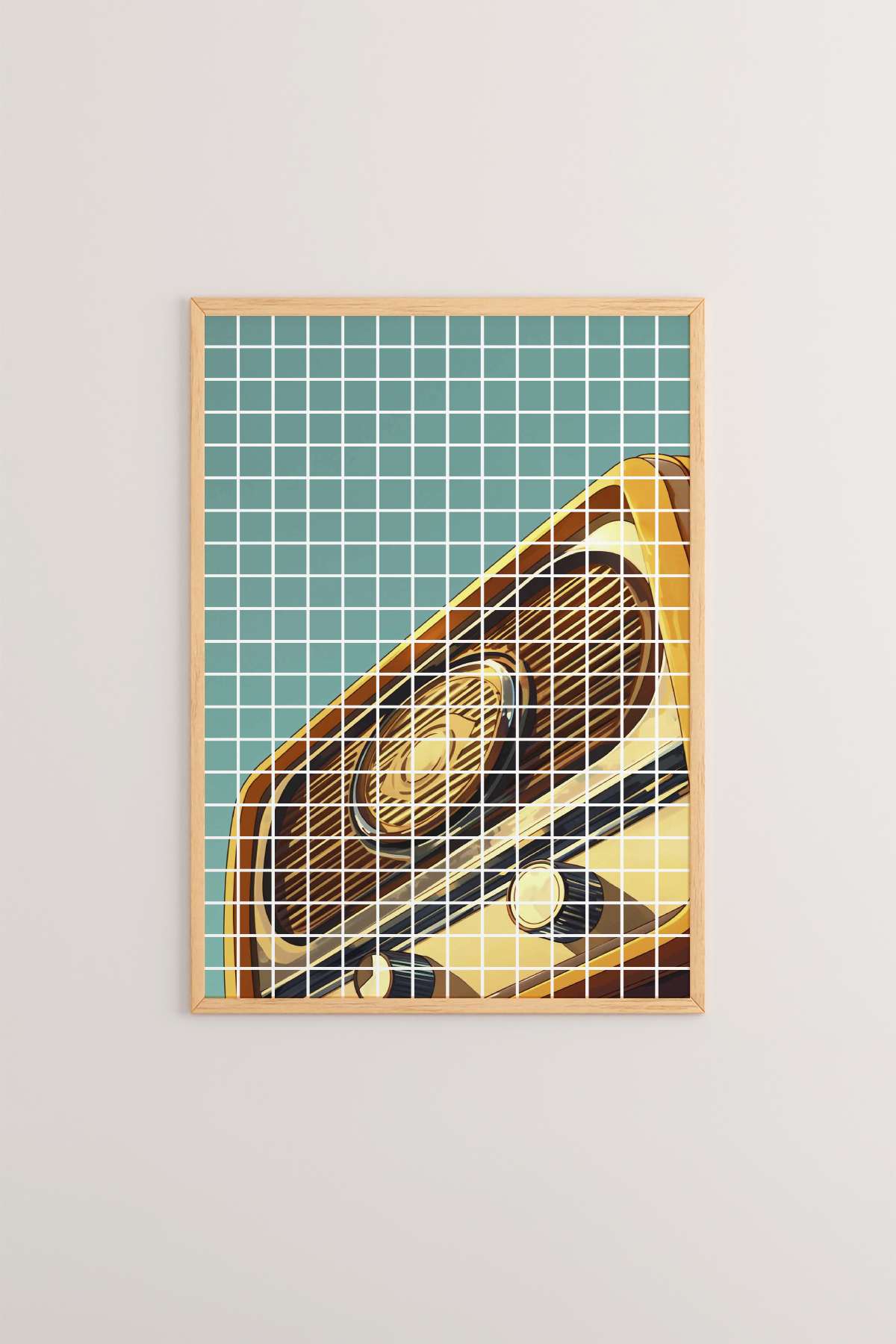 Quadro Decorativo Multicolor em Madeira Maciça - Pintura Digital Emoldurada 33x48cm Popkare9