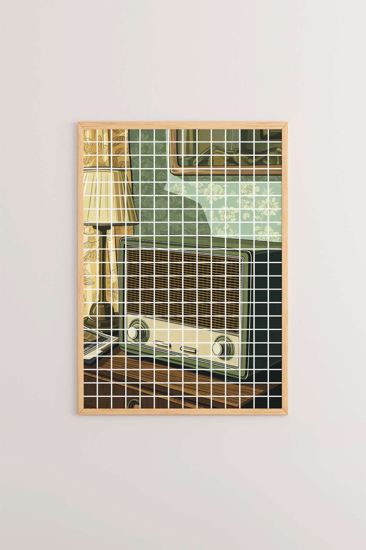 Quadro Decorativo Multicolor Popkare10 - Moldura Madeira Maciça 33x48cm - Arte Digital Premium para Decoração