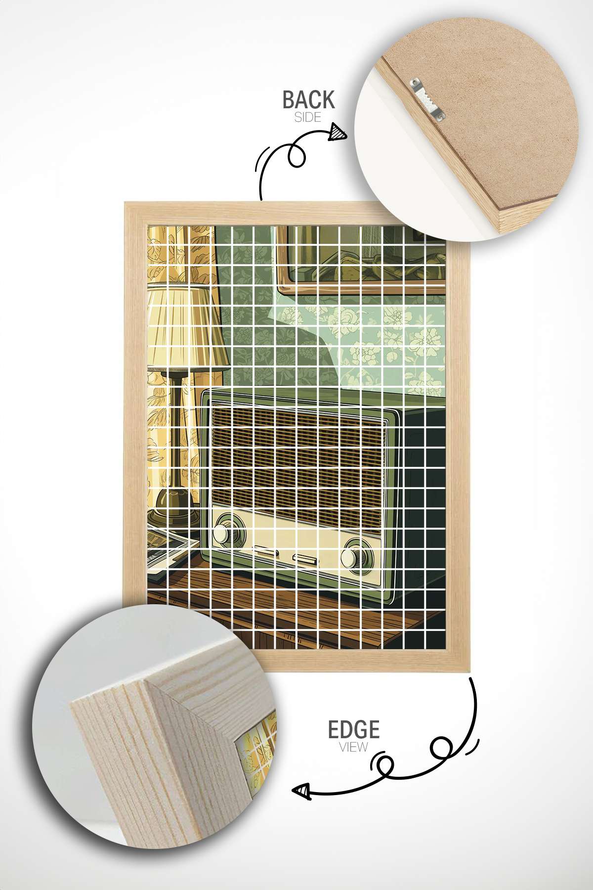 Quadro Decorativo Multicolor Popkare10 - Moldura Madeira Maciça 33x48cm - Arte Digital Premium para Decoração