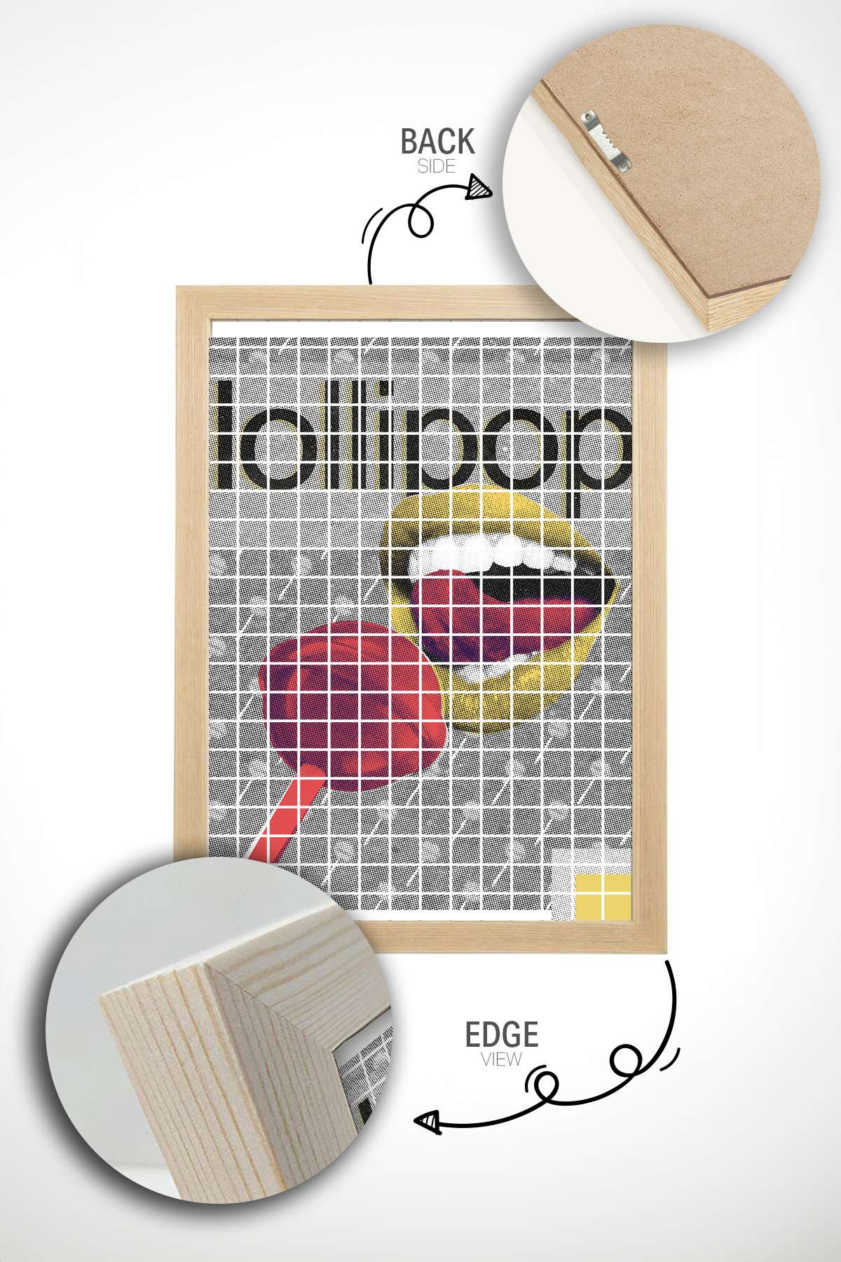 Quadro Decorativo Multicolor em Madeira Maciça - Impressão Digital Premium 33x48cm