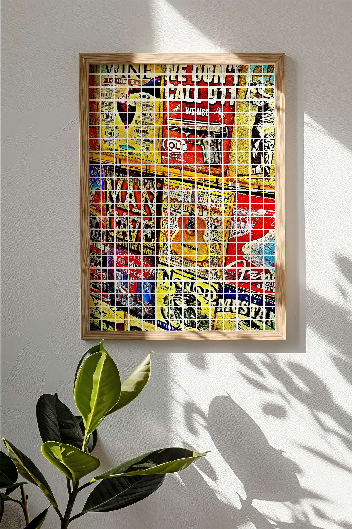 Quadro Decorativo Multicolor em Madeira Maciça - Impressão Digital Premium 33x48cm