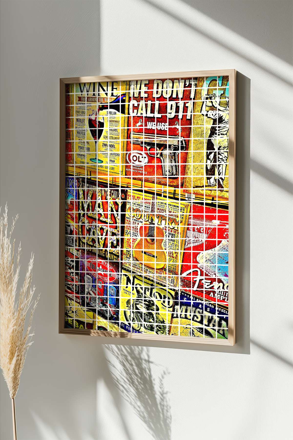 Quadro Decorativo Multicolor em Madeira Maciça - Impressão Digital Premium 33x48cm