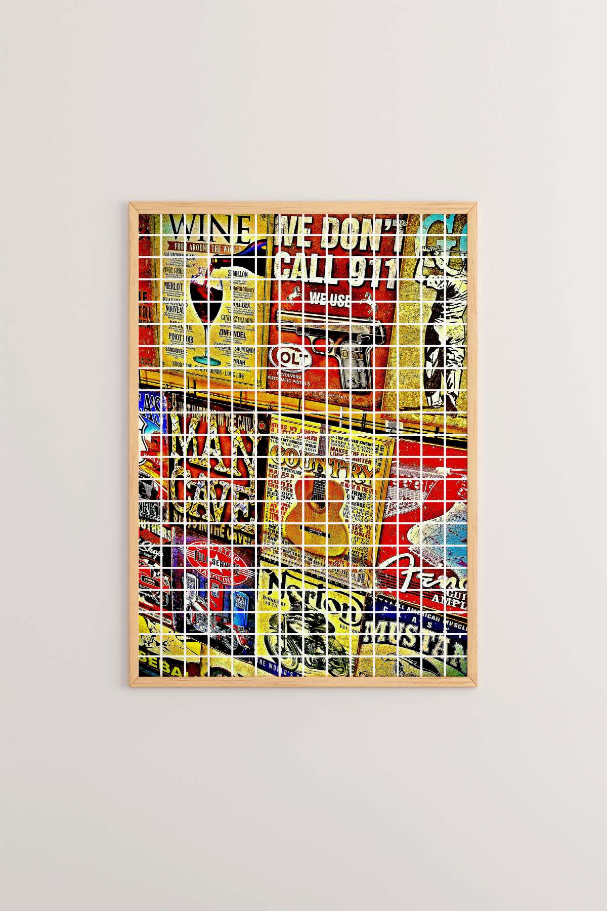 Quadro Decorativo Multicolor em Madeira Maciça - Impressão Digital Premium 33x48cm