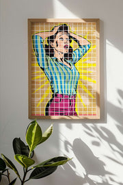 Quadro Decorativo Multicolor em Madeira Maciça - Arte Digital Emoldurada 33x48cm