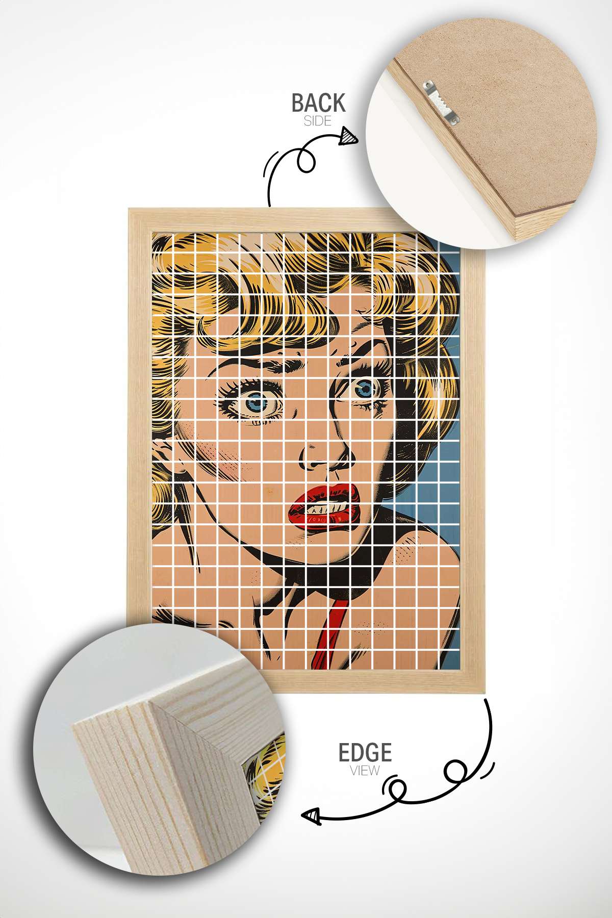 Quadro Decorativo Multicolor em Madeira Maciça - Arte Digital Emoldurada 33x48cm Popkare16