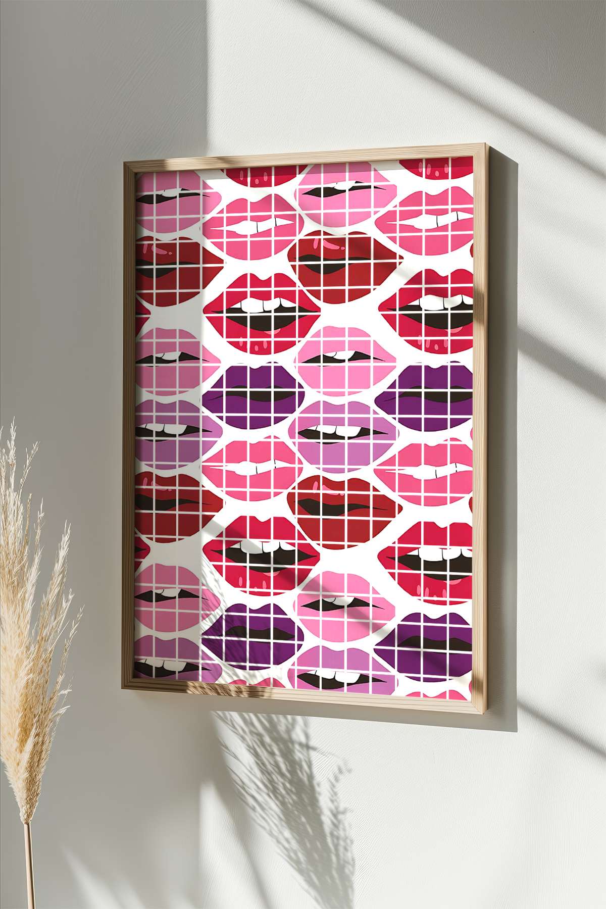 Quadro Decorativo Multicolor em Madeira Maciça - Arte Digital Emoldurada 33x48cm